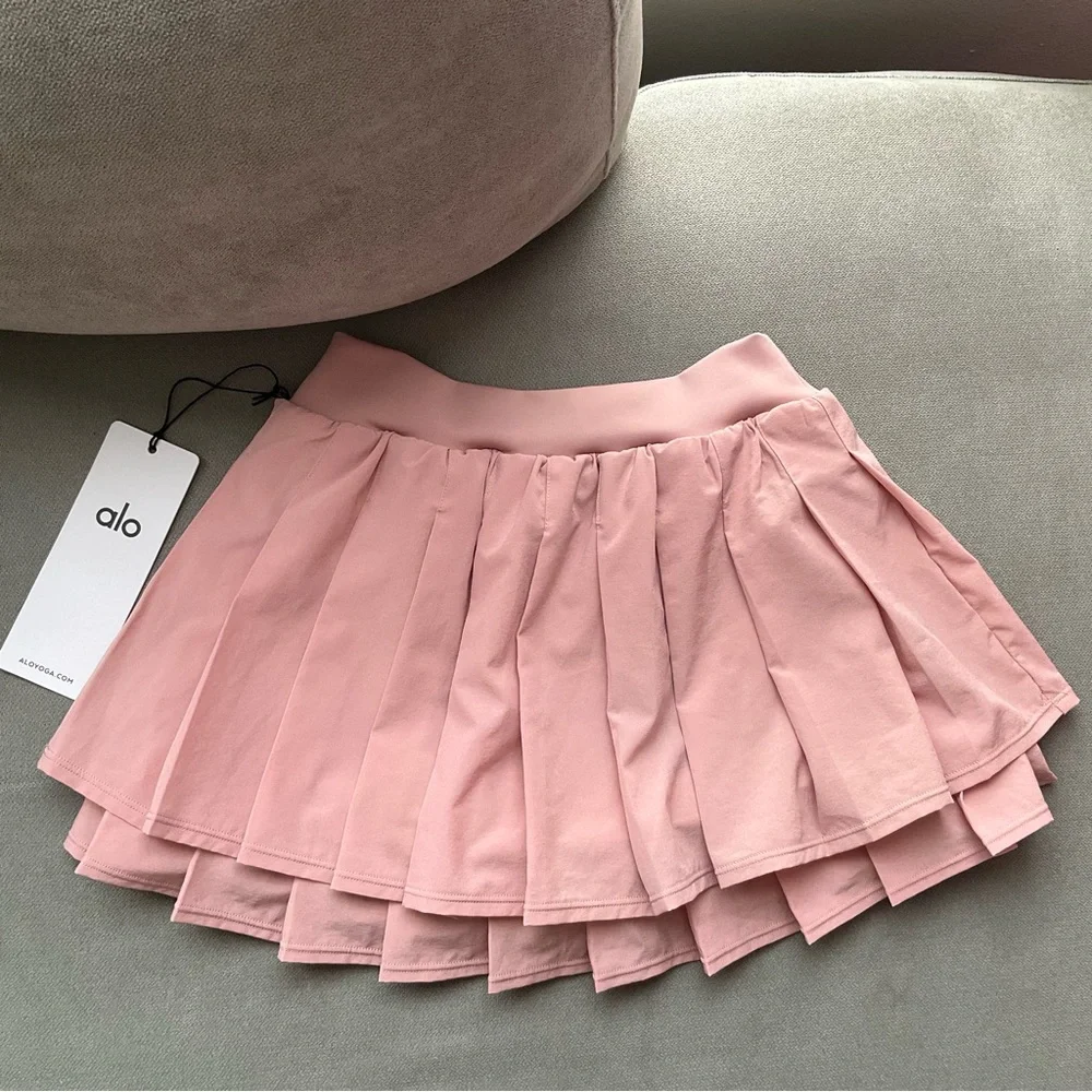 Alo Yoga Double Or Nothing Tennis Skirt Vintage Pink XS